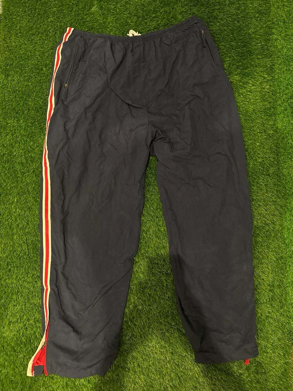 Energy Zone Vintage Y2K Nylon Windbreaker Track Pants with Side Stripe
